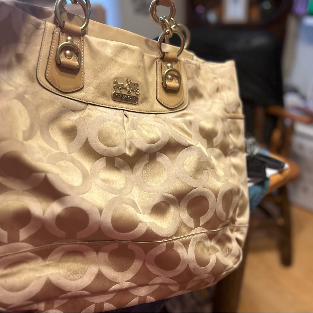 Coach Tan Signature Tote Bag